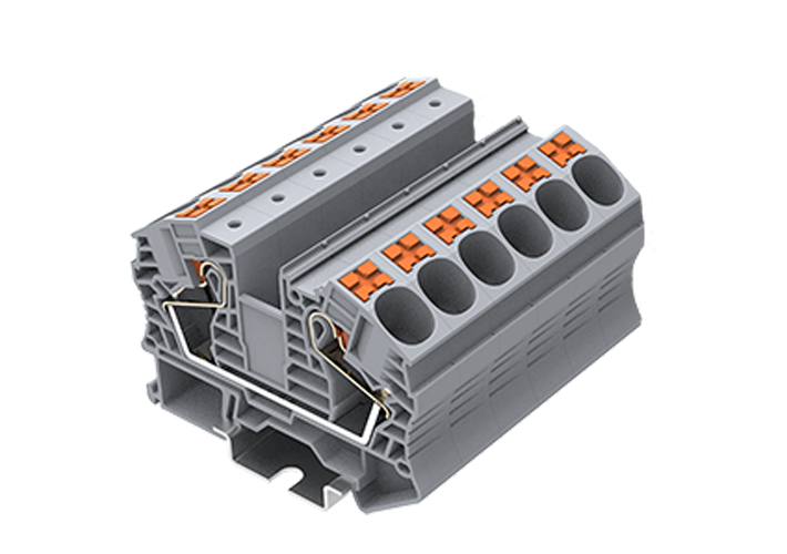 PT16-2-G in line spring guide rail terminal
