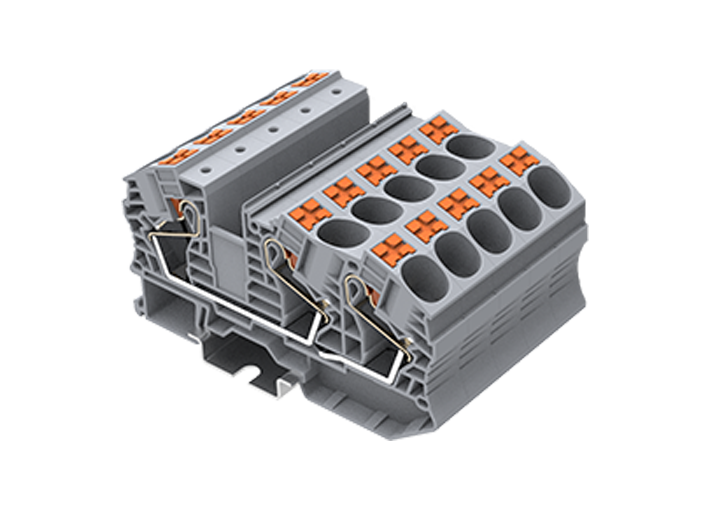 PT16-3-G in line spring guide rail terminal