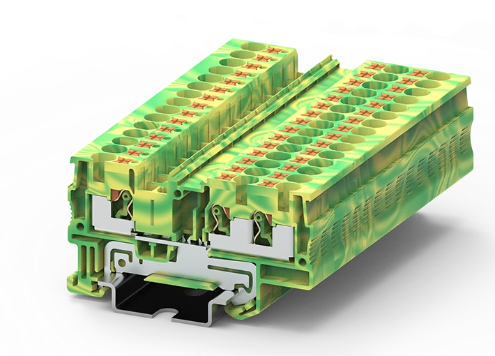 PT4-3-PE push in spring guide rail terminal