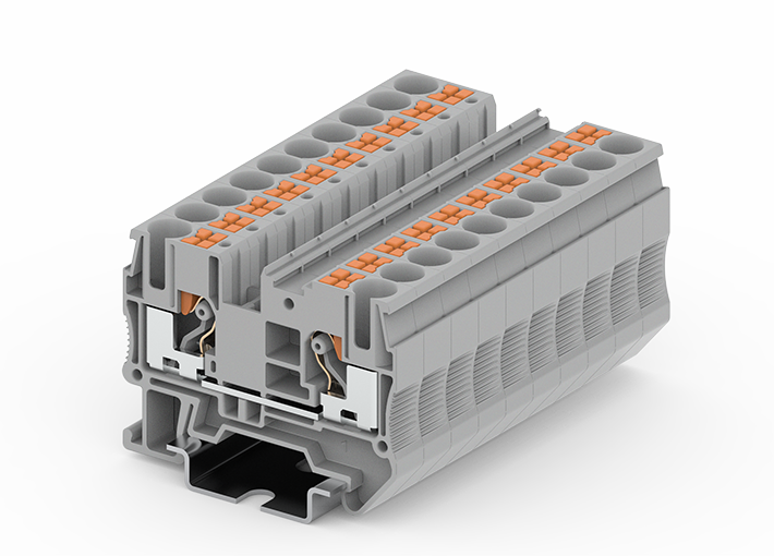 TPD6-2-GIn line spring guide rail terminal