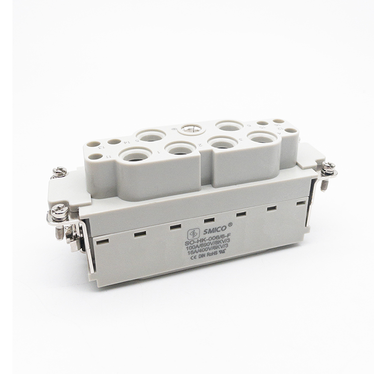 Heavy Duty Connector Aviation Plug HK series 6pins 100A and 6pins 16A Female inserts
