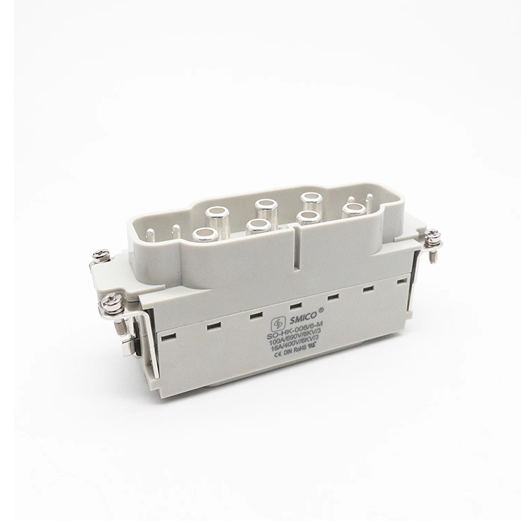 Heavy Duty Connector Aviation Plug HK series 6pins 100A and 6pins 16A male inserts
