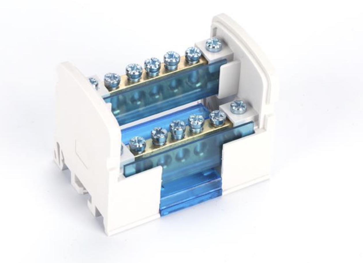 211/125 Two pole Din Rail Terminal Block Power Distribution Brass Connector Junction Box