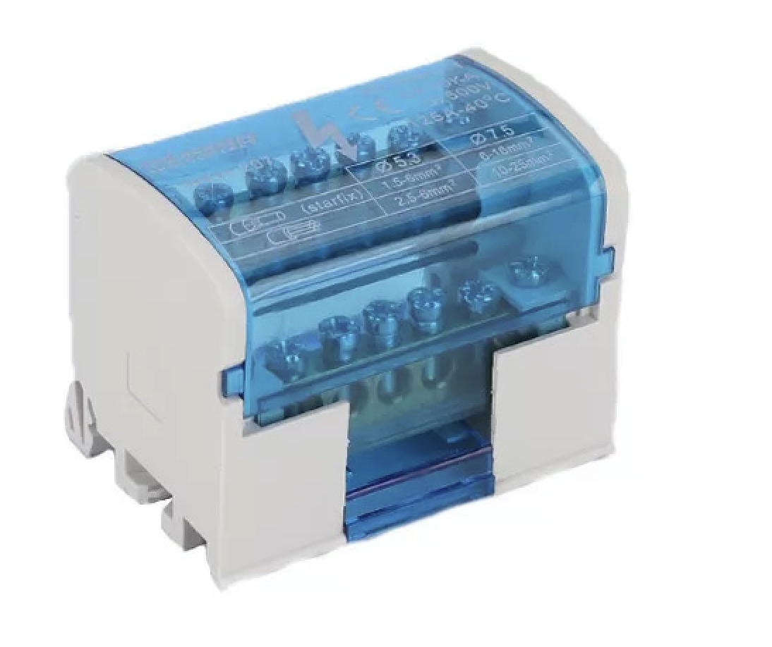 211/125 Two pole Din Rail Terminal Block Power Distribution Brass Connector Junction Box