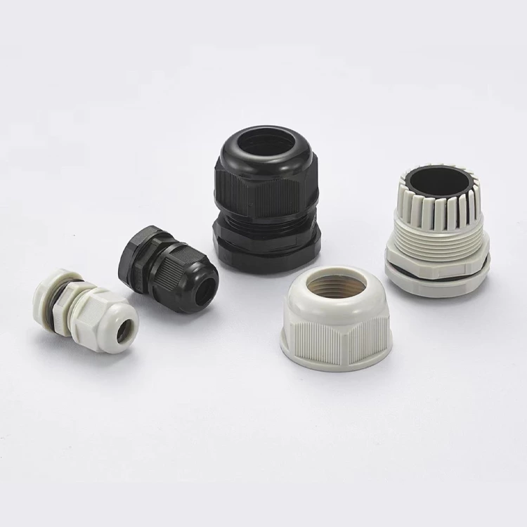 Plastic Nylon Cable Gland Metric Thread Type Waterproof Black and white Color