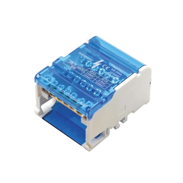UKK407/125 125A 500V  4 way din rail terminal Copper Bar PA power distributors blocks Cable Box