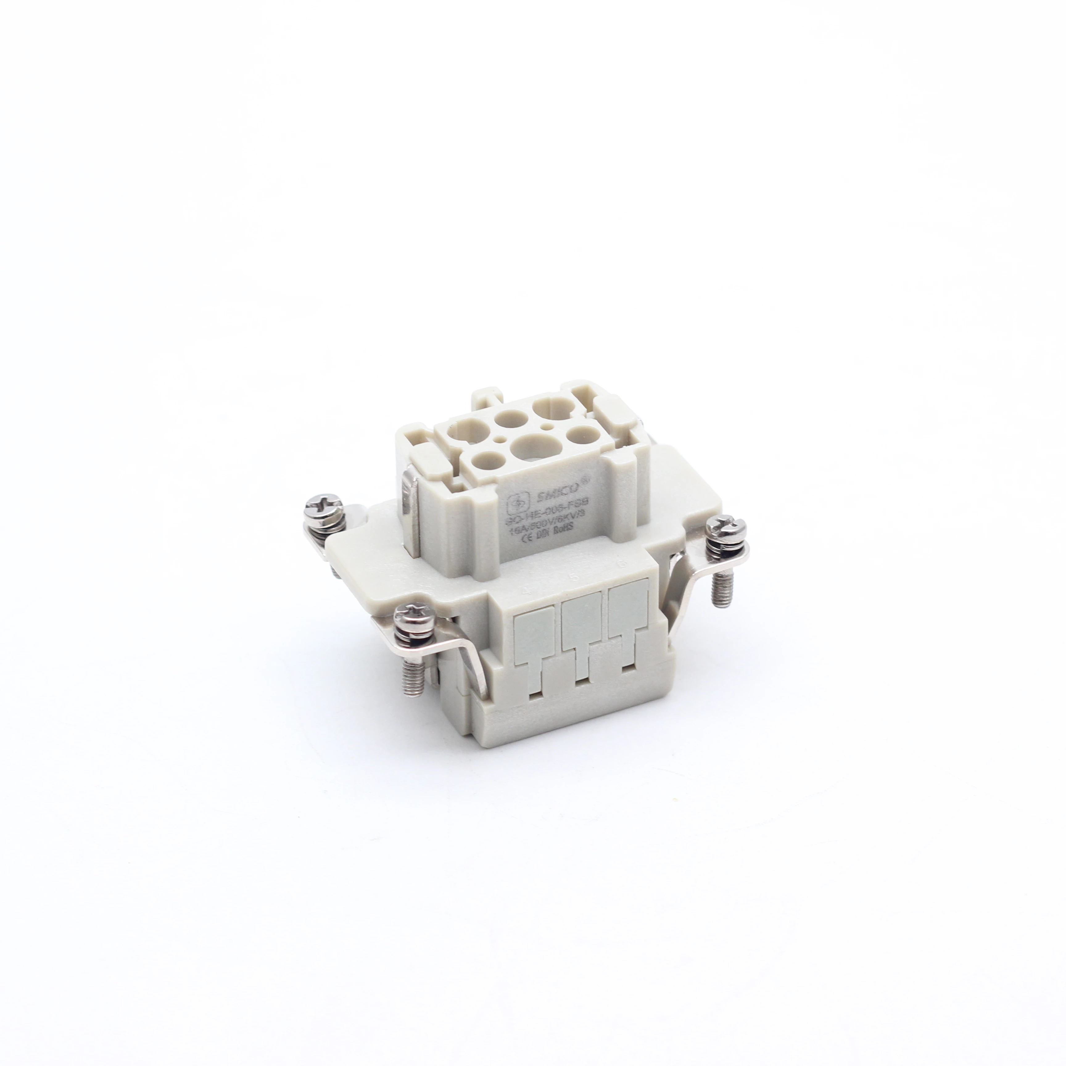Heavy Duty Connector  6pin 16A female Spring terminal HE-006-FSB rectangular connector