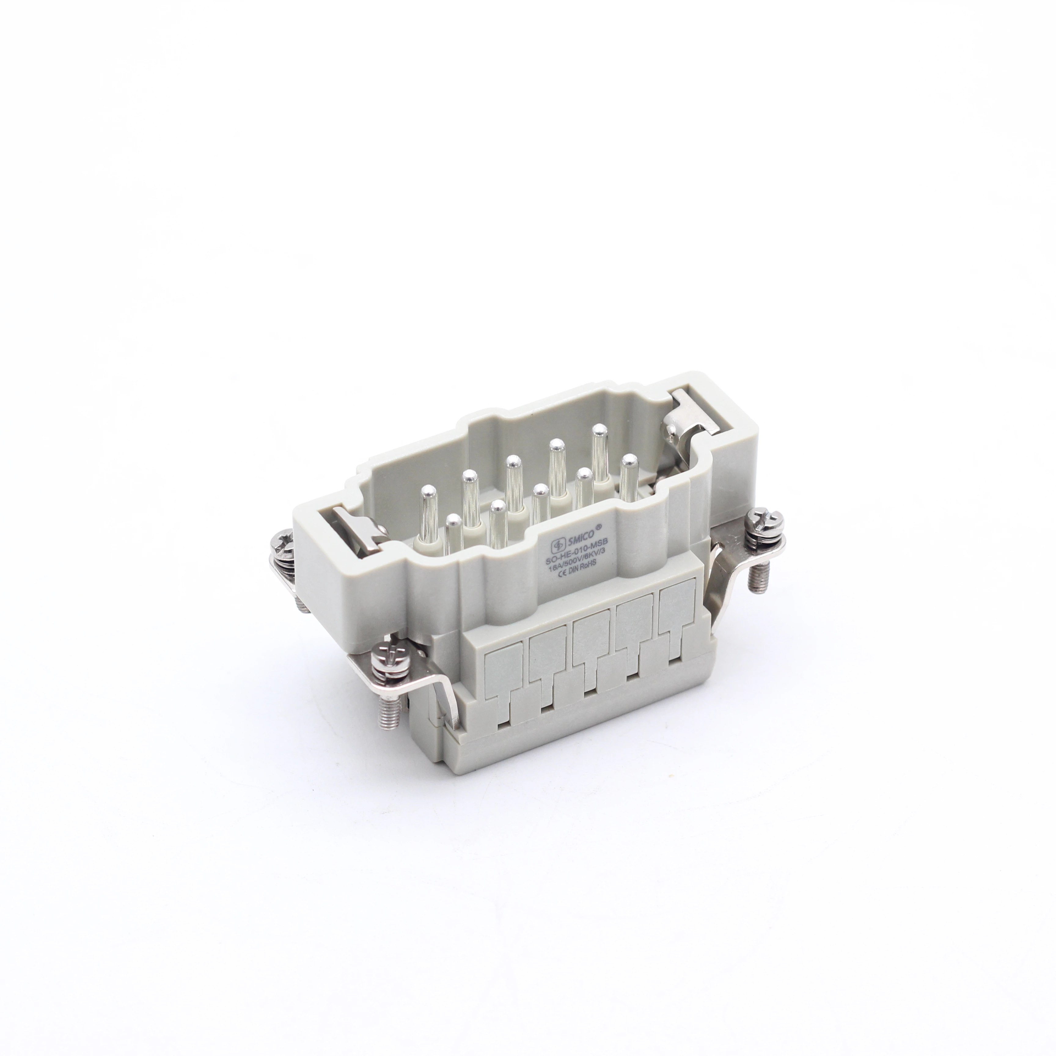 16A 500V 10 Pin Heavy Duty Connector male insert Spring terminal HE-010-MSB